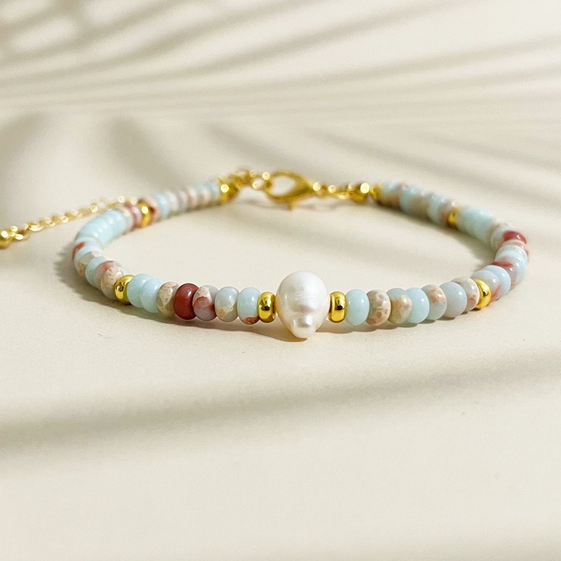 Artistic Retro Stone Disc Stone Beaded Retro Fashionable Bracelet Temperament Female_ipsvogv.com