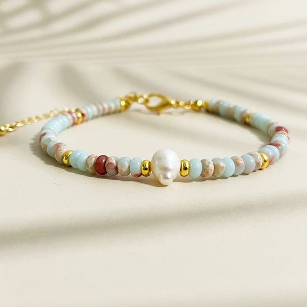 Artistic Retro Stone Disc Stone Beaded Retro Fashionable Bracelet Temperament Female_ipsvogv.com