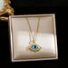 Colorfast Türkiye Blue Eyes Devil's Eye Pendant Titanium Steel Necklace Minority Collar Chain Copper Gold Plated_ipsvogv.com