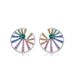 S925 Silver Rainbow Round Zircon Earrings For Women With Full Inlaid Colored Zirconium Fashionable And Simple Earrings Exaggerated_ipsvogv.com