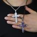 Men And Women's Jewelry Hip Hop Cross Pendant Necklace With Twist Chain, Gothic Punk Style Unisex Fashion Accessory (Sizes 50-80cm)_ipsvogv.com
