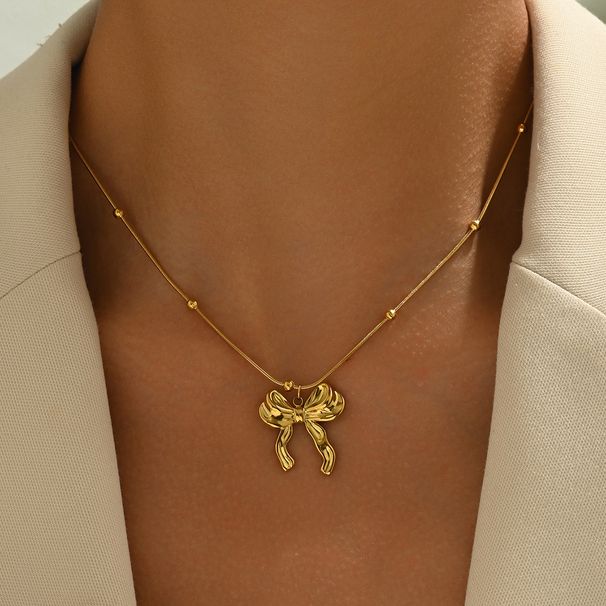New Style Women's Bow Niche Design Clavicle Chain Versatile Long Necklace High End Jewelry_ipsvogv.com