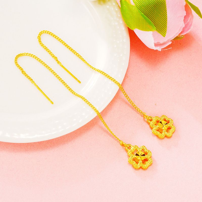 tassel Women's Long Style, Simple Earrings, Sand Gold Temperament, Internet Celebrity Live Streaming Jewelry_ipsvogv.com