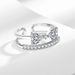 Korean New Bow Full Diamond Double-layer For Women, Fresh Niche, Simple Versatile, Fashionable And Elegant Style Ring_ipsvogv.com