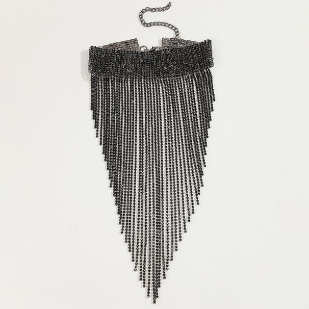 A New Style Pearl Long Tassel Rhinestone Necklace For Fashionable Brides_ipsvogv.com