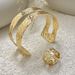 Punk Metal Irregular Wrinkle Women's Fashion Design Open Set Bracelet_ipsvogv.com