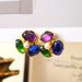 Middle aged vintage with court style, three color glazed pearl earrings, female niche design, French earrings_ipsvogv.com