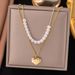 【 New Product 】 Multi Layer Bead Gold Love Necklace For Women INS Fashion Stainless Steel Peach Heart Jewelry Set_ipsvogv.com