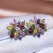 Cao Shi's new luxury sunflower double zircon women's Earrings Fashion Women's COPPER EARRINGS accessories_ipsvogv.com