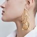 Fashion geometric metal shiny leaf personality earrings female net celebrity temperament all match high end earrings_ipsvogv.com