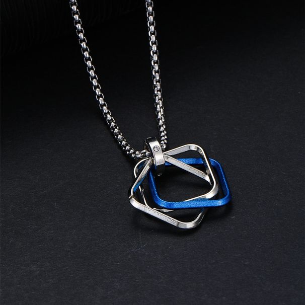 Triple ring geometric titanium steel necklace for men and women, trendy and cool ins. Simple and personalized, versatile_ipsvogv.com
