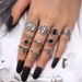Jewelry Hollow Carved Black Micro Diamond Inlaid Sun Smiling Face Ring, Female_ipsvogv.com