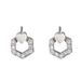 Geometric Japanese and Korean style women's love niche internet celebrity, high-end design, zircon inlaid earrings,_ipsvogv.com