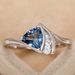Cao Shi's New Hot Selling Twisted Fat Triangle Ink Blue Zircon Ring for Women's Romantic Proposal Light_ipsvogv.com