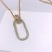 Gold Interlocking Necklace Female Elements Crystal Clavicle Sweater Chain Female_ipsvogv.com