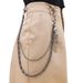 Gunmetal Black Double-Layer Chain With Skull Pendant - Punk Hip-Hop Gothic Belt Chain For Men & Women_ipsvogv.com