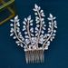 Bridal Headdress Handmade Crystal Rhinestone Hair Comb For Bridal Wedding Party, Elegant Floral Hair Accessories For Women, Silver And Gold_ipsvogv.com