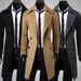 Men's autumn and winter long double-breasted trench coat men's woolen coat slim tweed coat men_ipsvogv.com