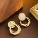 Fashionable Antique Style Cat Eye Stone Geometric Circle With Feminine Temperament, Simple And Elegant Silver_ipsvogv.com