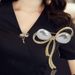 Summer anti glare brooch high-end fixed bow women, Korean version neckline decorative clip for women_ipsvogv.com