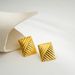 Unisex Hot Selling New Products Square Twill Exaggerated Large Earrings Retro Atmosphere High End Earrings_ipsvogv.com