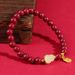 Natural Mineral High Content Purple Gold Sand Gourd Zodiac Chinese Style Bracelet, Cinnabar_ipsvogv.com