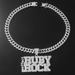 Hiphop full diamond double row letter pendant necklace with personality and creativity, trendy men, cool Cuban chain_ipsvogv.com