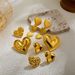 Women’s Jewelry Set Fashion Gold Heart Earrings Retro Exaggerated Large Earrings Personality Heart Shaped Design Ear Jewelry_ipsvogv.com