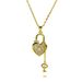 New Light Luxury Style Zircon Colored Diamond Love Lock Key Copper Plated Gold Micro Inlaid Necklace High End Jewelry_ipsvogv.com