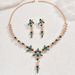 2024 Bride Fashion High-end Crystal Necklace And Earrings Jewelry Two-piece Set_ipsvogv.com