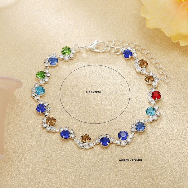 and Japanese Colorful Rhinestone Exquisite Color Bracelet Fashion Korean Version Ins Cold Style Hand Accessories_ipsvogv.com