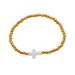 Women's Jewelry Ferris Wheel Stainless Steel Gold Beads Light Luxury Bracelet Shell Cross Agate Beads Elastic Bracelet_ipsvogv.com