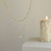 Double Layered White Shell Round Non Fading Lock Bone Chain Women's Titanium Steel Gold Plated Pendant_ipsvogv.com