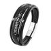 Stainless steel creative cross men's rose multi-layer woven bracelet_ipsvogv.com