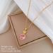 Steel 【 Titanium 】 Pink Heart-Shaped Zircon Light Luxury Temperament Gorgeous Full Diamond Necklace Women's Versatile 【 】_ipsvogv.com