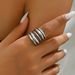 Unisex Geometric Light Luxury Style Plain Ring Female Personality Multi Layer Line Design Irregular Ring Index Finger Ring_ipsvogv.com