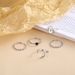 Moon, Stars, Black Rings, 5-piece Set Of Combination Rings For Women_ipsvogv.com