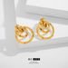 Women's Jewelry Niche Design Copper Real Gold Double Layer Winding High End Temperament Simple Fashion Earrings_ipsvogv.com