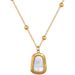 Body 【 Full Titanium Steel 】 Bead Block Shell Personality Extremely Simple Wind Furnace Real Gold Necklace Female 【 】_ipsvogv.com