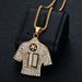 New Hip-Hop Jewelry Stainless Steel Gold-Plated Full Diamond Soccer Epoxy No. 10 Jersey Pendant Necklace_ipsvogv.com