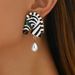 Women’s Jewelry Set Fashion Style Creative Oil Drop Earrings Personality Zebra Small Animal Design Diamond Pearl Earrings Earrings_ipsvogv.com