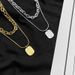 Fashion Polished Chain Men's Personalized Clavicle Chain Titanium Steel Square Brand Letter Splicing Stacked Clavicle Necklace_ipsvogv.com
