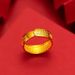 Fashionable Color Baifu Ring For Men Women, Simple And Versatile, Adjustable Sand Gold Ring, No Fading_ipsvogv.com