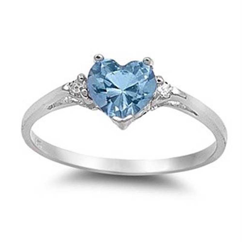 Peach Heart Ring Women's Love Shaped Zircon Diamond Set Copper Plated Silver Fashion Jewelry_ipsvogv.com