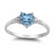 Peach Heart Ring Women's Love Shaped Zircon Diamond Set Copper Plated Silver Fashion Jewelry_ipsvogv.com