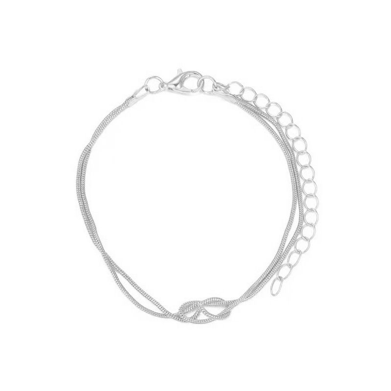 Fashion Stainless Steel Knot Couple Bracelets Gold Plated Niche Simple Versatile Jewelry_ipsvogv.com