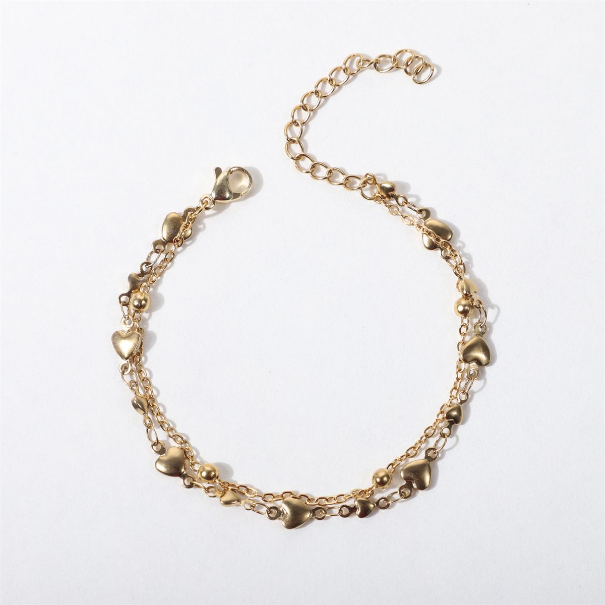 Wind Interval Bead Chain Love Double Layer Bracelet High Grade Women's Stainless Steel Handmade, Small Style Charm_ipsvogv.com