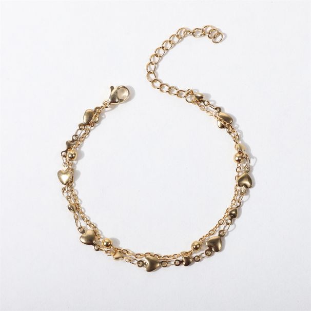 Wind Interval Bead Chain Love Double Layer Bracelet High Grade Women's Stainless Steel Handmade, Small Style Charm_ipsvogv.com