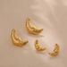 Fashion Personality Cold Style High Grade Copper Plated Real Gold Pleated Irregular Ox Horn Earrings_ipsvogv.com