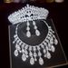 Bride luxury super flash full diamond temperament necklace female earrings high end crown wedding dress three piece jewelry_ipsvogv.com